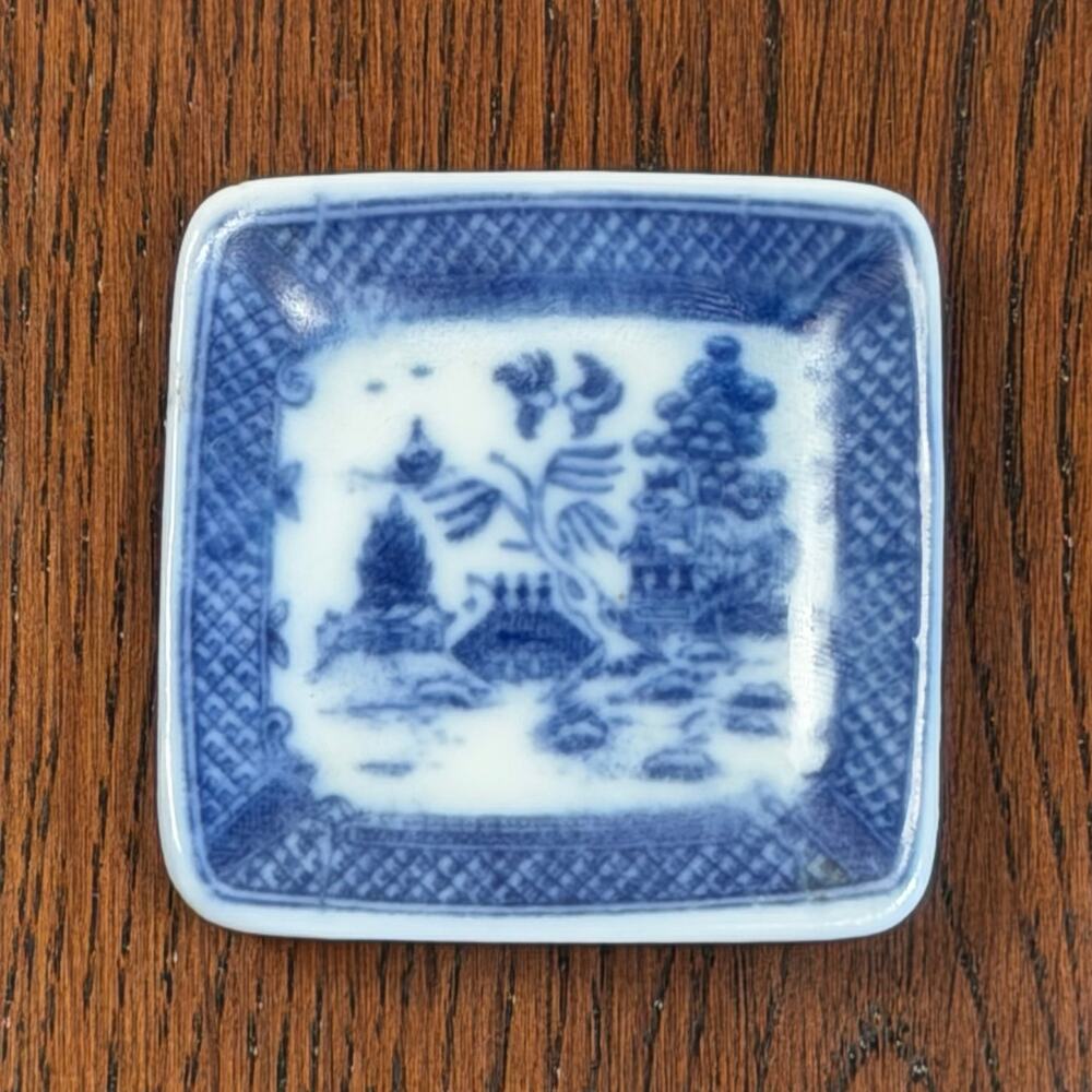 Vintage Blue Willow Butter Pat – Blue & White Transferware Dish